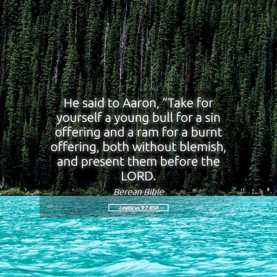 Picture 05 - Leviticus 9:2 BSB - He said to Aaron, “Take for yourself a young - Bible Verse Picture