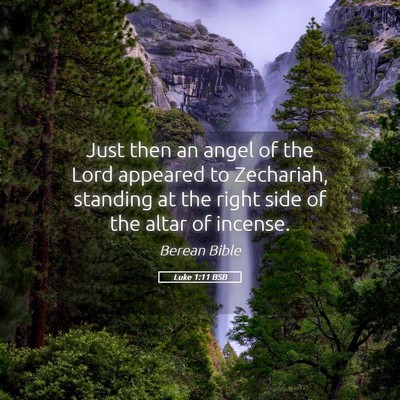 Picture 05 - Luke 1:11 BSB - Just then an angel of the Lord appeared to - Bible Verse Picture