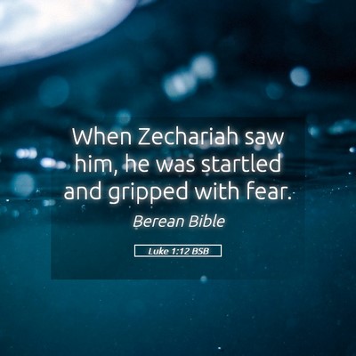 Picture 05 - Luke 1:12 BSB - When Zechariah saw him, he was startled and - Bible Verse Picture