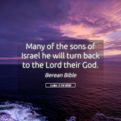 Picture 05 - Luke 1:16 BSB - Many of the sons of Israel he will turn back to - Bible Verse Picture