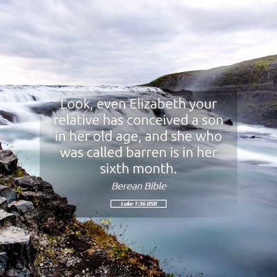 Picture 05 - Luke 1:36 BSB - Look, even Elizabeth your relative has conceived - Bible Verse Picture