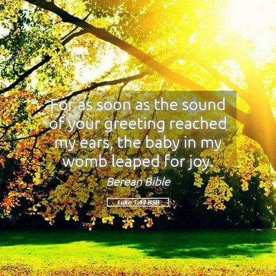 Picture 05 - Luke 1:44 BSB - For as soon as the sound of your greeting reached - Bible Verse Picture