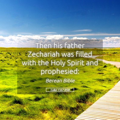 Picture 05 - Luke 1:67 BSB - Then his father Zechariah was filled with the - Bible Verse Picture