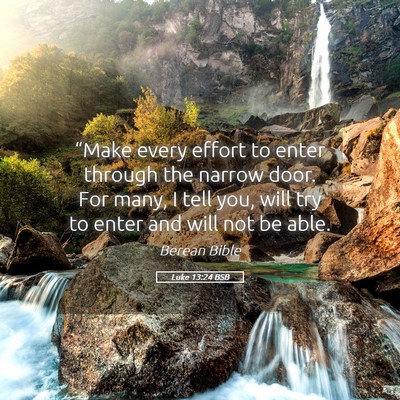Picture 05 - Luke 13:24 BSB - “Make every effort to enter through the narrow - Bible Verse Picture