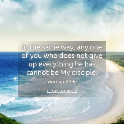 Picture 05 - Luke 14:33 BSB - In the same way, any one of you who does not give - Bible Verse Picture