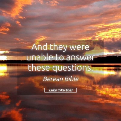 Picture 05 - Luke 14:6 BSB - And they were unable to answer these - Bible Verse Picture