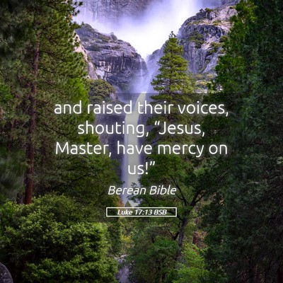Picture 05 - Luke 17:13 BSB - and raised their voices, shouting, “Jesus, - Bible Verse Picture