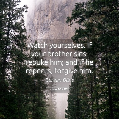 Picture 05 - Luke 17:3 BSB - Watch yourselves. If your brother sins, rebuke - Bible Verse Picture