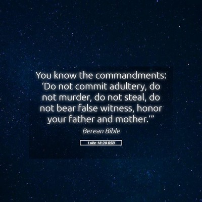 Picture 05 - Luke 18:20 BSB - You know the commandments: ‘Do not commit - Bible Verse Picture