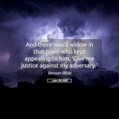Picture 05 - Luke 18:3 BSB - And there was a widow in that town who kept - Bible Verse Picture