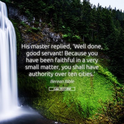Picture 05 - Luke 19:17 BSB - His master replied, ‘Well done, good servant! - Bible Verse Picture