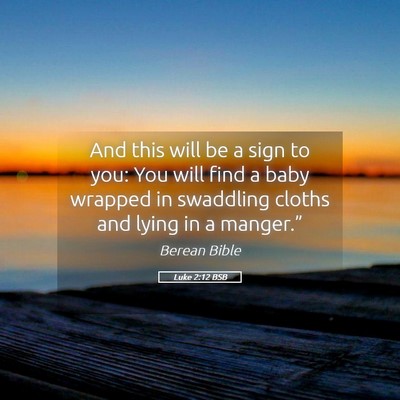 Picture 05 - Luke 2:12 BSB - And this will be a sign to you: You will find a - Bible Verse Picture