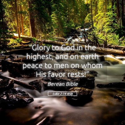 Picture 05 - Luke 2:14 BSB - “Glory to God in the highest, and on earth - Bible Verse Picture
