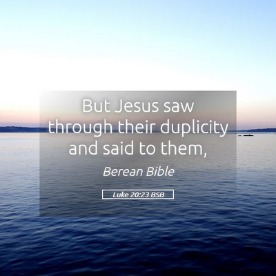 Picture 05 - Luke 20:23 BSB - But Jesus saw through their duplicity and said to - Bible Verse Picture