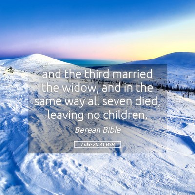 Picture 05 - Luke 20:31 BSB - and the third married the widow, and in the same - Bible Verse Picture