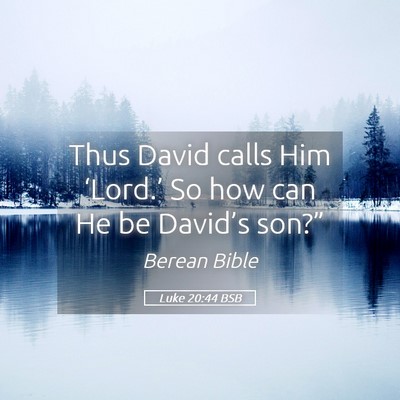 Picture 05 - Luke 20:44 BSB - Thus David calls Him ‘Lord.’ So how can He be - Bible Verse Picture