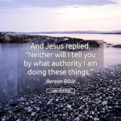 Picture 05 - Luke 20:8 BSB - And Jesus replied, “Neither will I tell you by - Bible Verse Picture