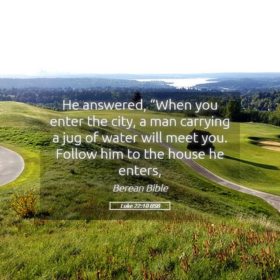 Picture 05 - Luke 22:10 BSB - He answered, “When you enter the city, a man - Bible Verse Picture
