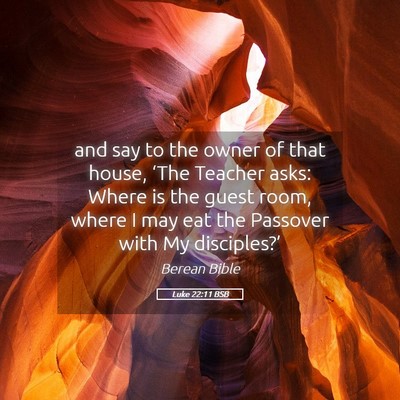 Picture 05 - Luke 22:11 BSB - and say to the owner of that house, ‘The - Bible Verse Picture