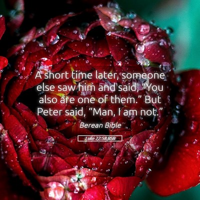 Picture 05 - Luke 22:58 BSB - A short time later, someone else saw him and - Bible Verse Picture