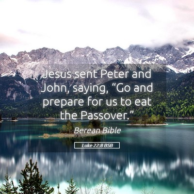 Picture 05 - Luke 22:8 BSB - Jesus sent Peter and John, saying, “Go and - Bible Verse Picture