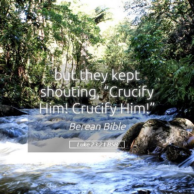 Picture 05 - Luke 23:21 BSB - but they kept shouting, “Crucify Him! Crucify - Bible Verse Picture