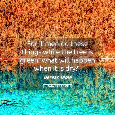 Picture 05 - Luke 23:31 BSB - For if men do these things while the tree is - Bible Verse Picture