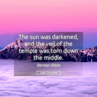 Picture 05 - Luke 23:45 BSB - The sun was darkened, and the veil of the temple - Bible Verse Picture