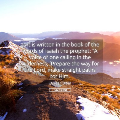 Picture 05 - Luke 3:4 BSB - as it is written in the book of the words of - Bible Verse Picture