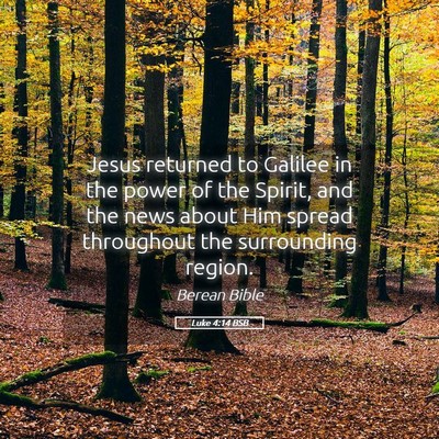 Picture 05 - Luke 4:14 BSB - Jesus returned to Galilee in the power of the - Bible Verse Picture