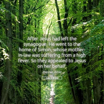 Picture 05 - Luke 4:38 BSB - After Jesus had left the synagogue, He went to - Bible Verse Picture