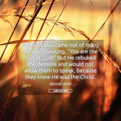 Picture 05 - Luke 4:41 BSB - Demons also came out of many people, shouting, - Bible Verse Picture