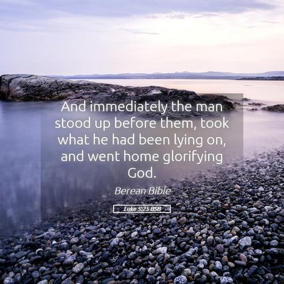 Picture 05 - Luke 5:25 BSB - And immediately the man stood up before them, - Bible Verse Picture