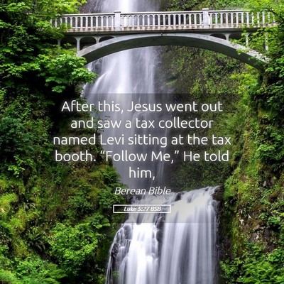 Picture 05 - Luke 5:27 BSB - After this, Jesus went out and saw a tax - Bible Verse Picture
