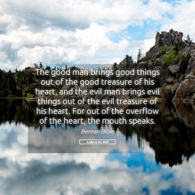Picture 05 - Luke 6:45 BSB - The good man brings good things out of the good - Bible Verse Picture