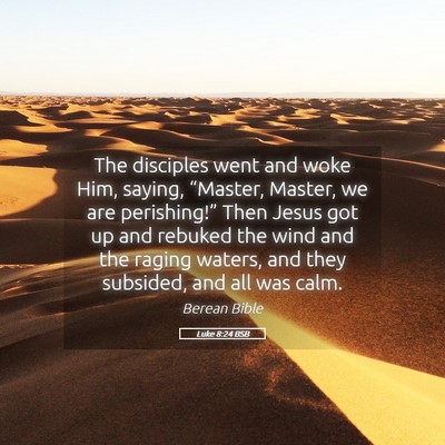 Picture 05 - Luke 8:24 BSB - The disciples went and woke Him, saying, - Bible Verse Picture