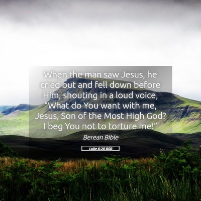 Picture 05 - Luke 8:28 BSB - When the man saw Jesus, he cried out and fell - Bible Verse Picture