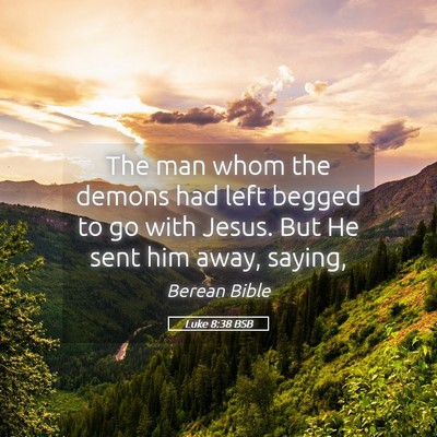 Picture 05 - Luke 8:38 BSB - The man whom the demons had left begged to go - Bible Verse Picture
