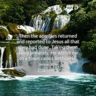 Picture 05 - Luke 9:10 BSB - Then the apostles returned and reported to Jesus - Bible Verse Picture