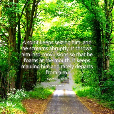 Picture 05 - Luke 9:39 BSB - A spirit keeps seizing him, and he screams - Bible Verse Picture