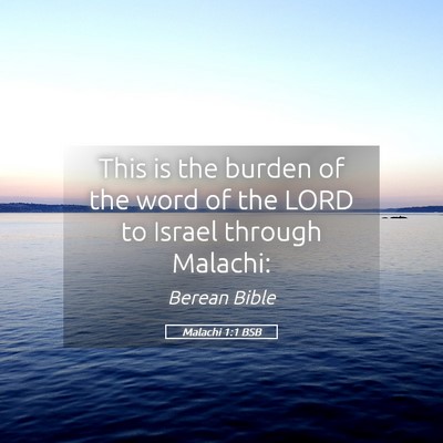 Picture 05 - Malachi 1:1 BSB - This is the burden of the word of the LORD to - Bible Verse Picture