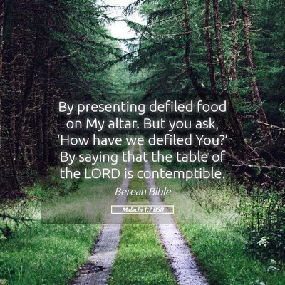 Picture 05 - Malachi 1:7 BSB - By presenting defiled food on My altar. But you - Bible Verse Picture