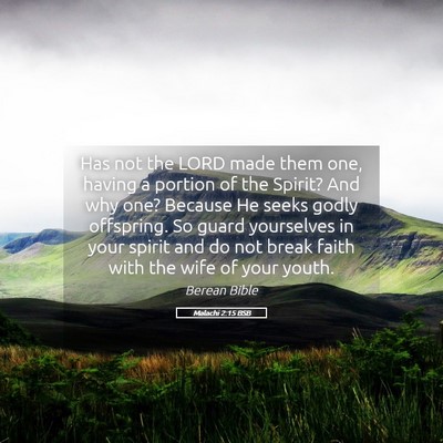 Picture 05 - Malachi 2:15 BSB - Has not the LORD made them one, having a portion - Bible Verse Picture