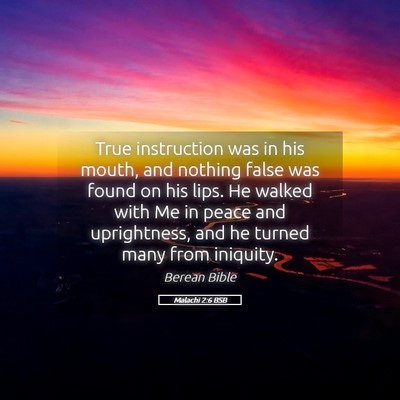 Picture 05 - Malachi 2:6 BSB - True instruction was in his mouth, and nothing - Bible Verse Picture