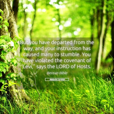 Picture 05 - Malachi 2:8 BSB - But you have departed from the way, and your - Bible Verse Picture