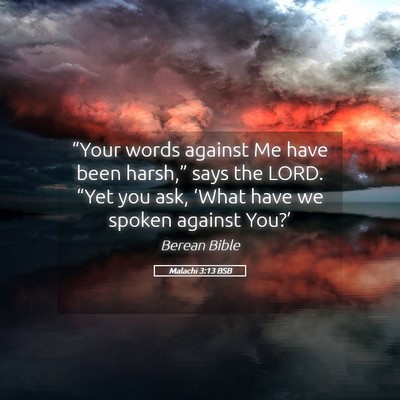 Picture 05 - Malachi 3:13 BSB - “Your words against Me have been harsh,” says - Bible Verse Picture