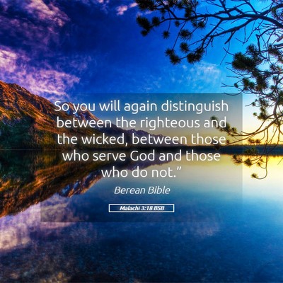Picture 05 - Malachi 3:18 BSB - So you will again distinguish between the - Bible Verse Picture