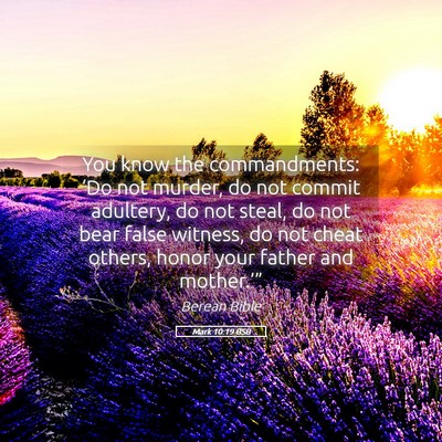 Picture 05 - Mark 10:19 BSB - You know the commandments: ‘Do not murder, do - Bible Verse Picture
