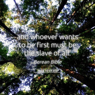 Picture 05 - Mark 10:44 BSB - and whoever wants to be first must be the slave - Bible Verse Picture