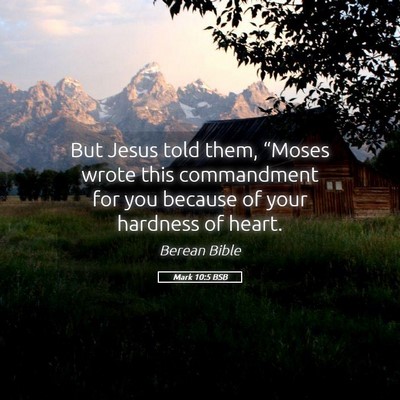 Picture 05 - Mark 10:5 BSB - But Jesus told them, “Moses wrote this - Bible Verse Picture